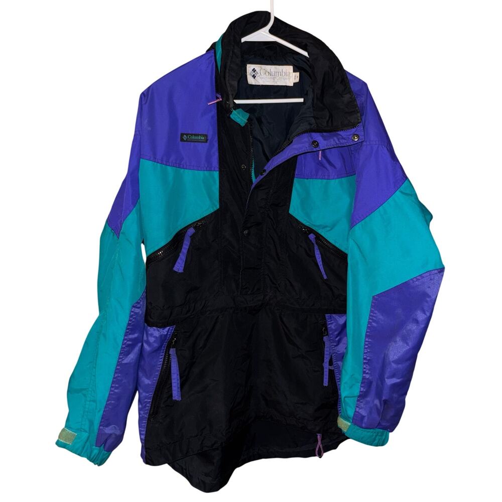 vintage Columbia colorblock pullover 90’s windbreaker hooded jacket men’s medium